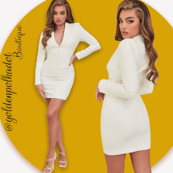 Lavish Alice Corset Long Sleeve Tux Bodycon Minidress Size 16 NWT - Picture 3 of 6